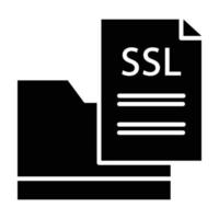 icono de glifo de archivo ssl vector