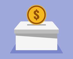 Donation Box with Coin Icon vector