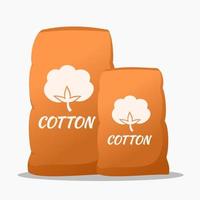 Organic Cotton in Sack Bag vector