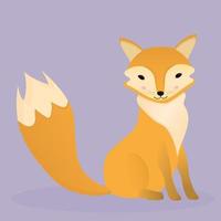 Cute cartoon fox sitting in modern simple flat style. Vector illustration