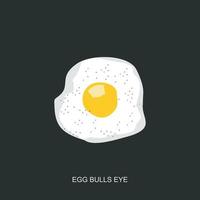 Fried egg or egg bulls eye vector design