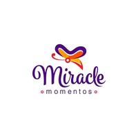 Colorful butterfly logo design with miracle typography text suitable for fancy s vector