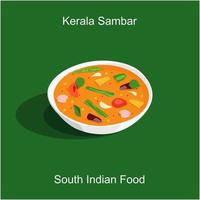 South indian delicious food kerala style sambar for onam festival isolated green vector