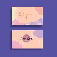 Simple  Abstract Business Card Template With Pastel Colored vector