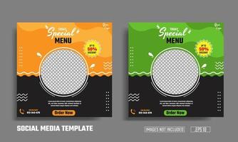 vector design social media post banner template restaurant food menu