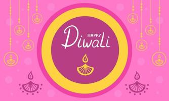 Diwali festival with Diwali diya, oil lamp. Illustration for printing, backgrounds, wallpapers, covers, packaging, greeting cards, posters, stickers, textile and seasonal design. vector