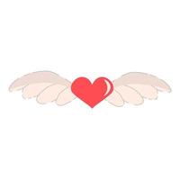 Cute heart with wings 14 february Valentines DaymFlat vector illustration