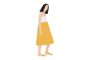 Ilustración vectorial de mujeres elegantes caminando por la acera vector