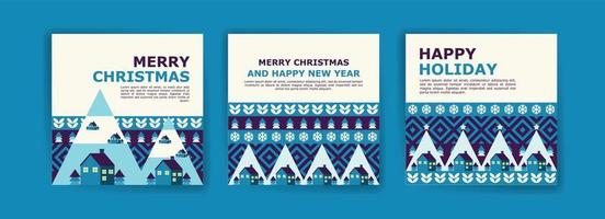 Social media post template for Merry Christmas And New Year. Colorful geometric pattern poster for Merry Christmas And New Year. vector