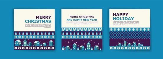 Social media post template for Merry Christmas And New Year. Colorful geometric pattern poster for Merry Christmas And New Year. vector