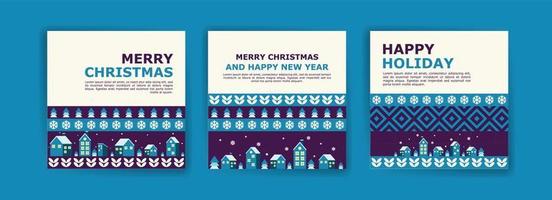 Social media post template for Merry Christmas And New Year. Colorful geometric pattern poster for Merry Christmas And New Year. vector