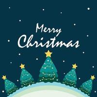 Merry Christmas banner and christmas cartoon illustration. Banner vector illustration for background, greeting card, postcard and sales banner.