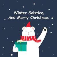 Winter Solstice. Merry Christmas. Banner vector illustration for background, greeting card, and postcard.