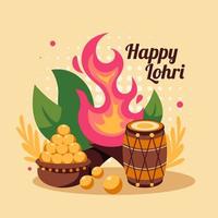 Happy Lohri With With Festive Color vector