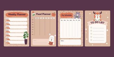 Cute Journal Template With Animal Character vector