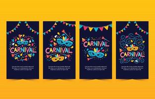 Carnival Mardi Gras Party Social Media Post Collection vector