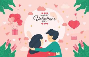 pareja de enamorados celebrando el día de san valentín vector