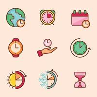 colección de iconos de horario de verano vector