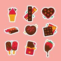 Sweet Valentine Sticker Set vector
