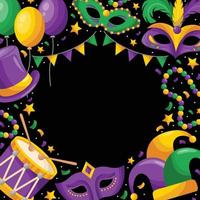 Mardi Gras Carnival Festival Colorful Doodle Element Background vector
