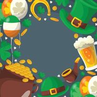 Happy Saint Patrick's Day Colorful Doodle Element Background vector