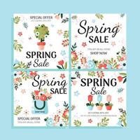 Spring Sale Social Media Posts vector