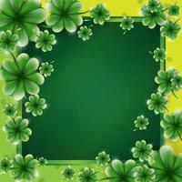 Clover Leaf Background with Gold Frame vector