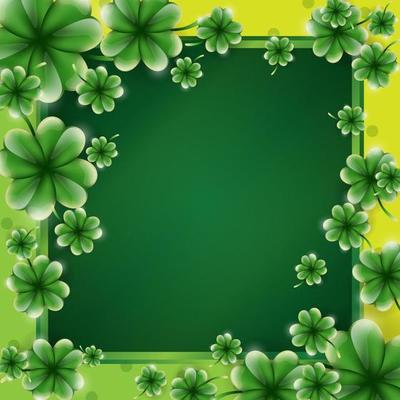 Clover Leaf Background with Gold Frame