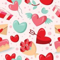 Cute Valentine Day Seamless Pattern vector