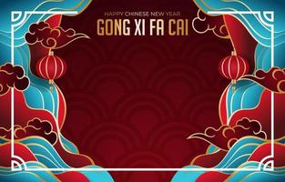 plantilla de fondo gong xi fa cai vector