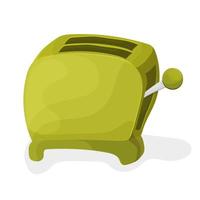 illustration of a green cartoon toaster on a white background vector