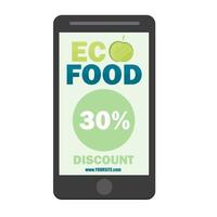 Eco Promotions coupon or banner design with discount - mobile app design element vector