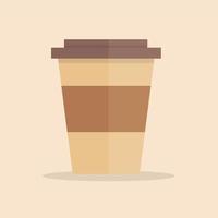 Coffee cup icon. Flat design style. Coffee paper cup silhouette in stylish color vector