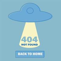 Vector concept illustration - page 404. Page is lost and not found message - UFO