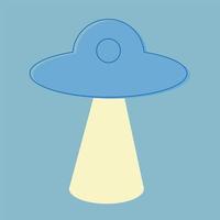 Space UFO flat icon - eps10, line icon in blue color vector