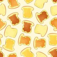 bread slice toast with jam - seamless pattern vector