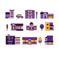 Toy town house, 3 color, cute building in style. flat design style vector graphic illustration.