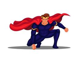 superhero landing pose character illustration vector