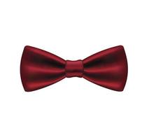 realistic bow tie in maroon color isolated in white background vector