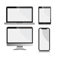 mobile, pc, watch mock up vector