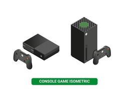 two set of game console in black color. isometric illustration vector isolated in white background