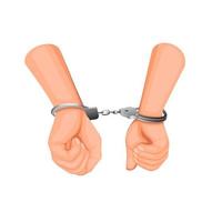 arrested criminal hand in police suspect handcuff concept in cartoon illustration vector isolated in white background