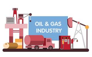 Oil and Gas Industry Process Vector Concept Illustration, Suitable for web landing page, ui, mobile app, editorial design, flyer, banner, and other related occasion