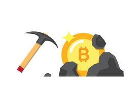 minería bitcoin en blackstone con vector de ilustración plana pico