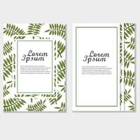 Eco brochure design vector template. Corporate poster with green leaves