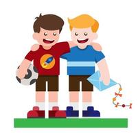 best friend, happy kids flat illustration vector