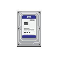 hard disk drive PC hardware icon in flat illustration vector