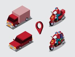 Transport online isometric concept vector