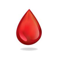 Droplet liquid oil in red color symbol for blood donation or etc concept in realistic illustration vector on white background