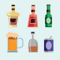 beer bottle collection set icon vector